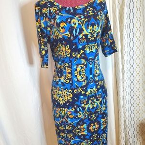 Lularoe Julia size L blue midi dress